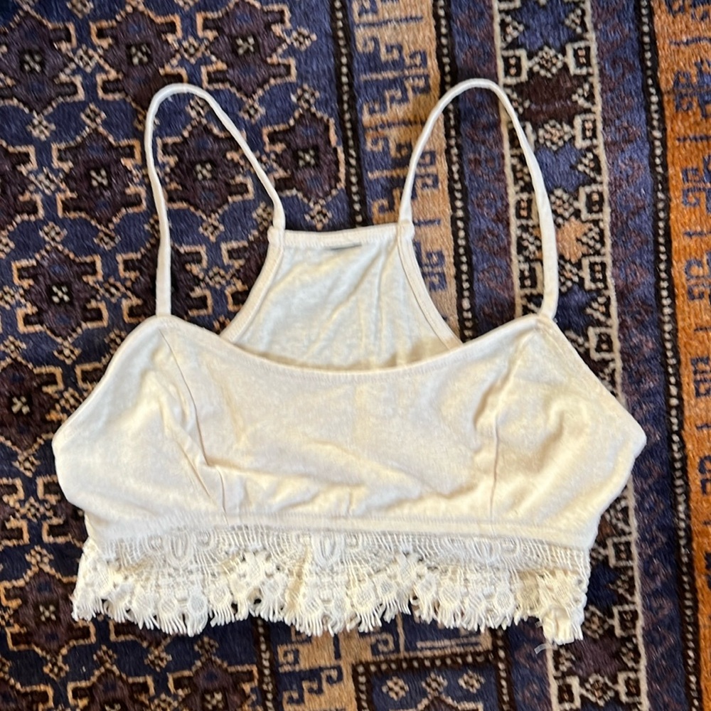 Beige Full Tilt crochet bralette